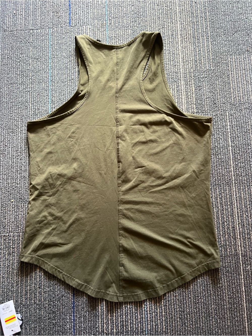 Men's Olive Muscle Tank Top Sleeveless Shirt - Picture 3 of 5